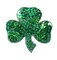 1.5" Green Sequin Shamrock, St Patrick's Day, Clover, Embroidered, Iron on Patch